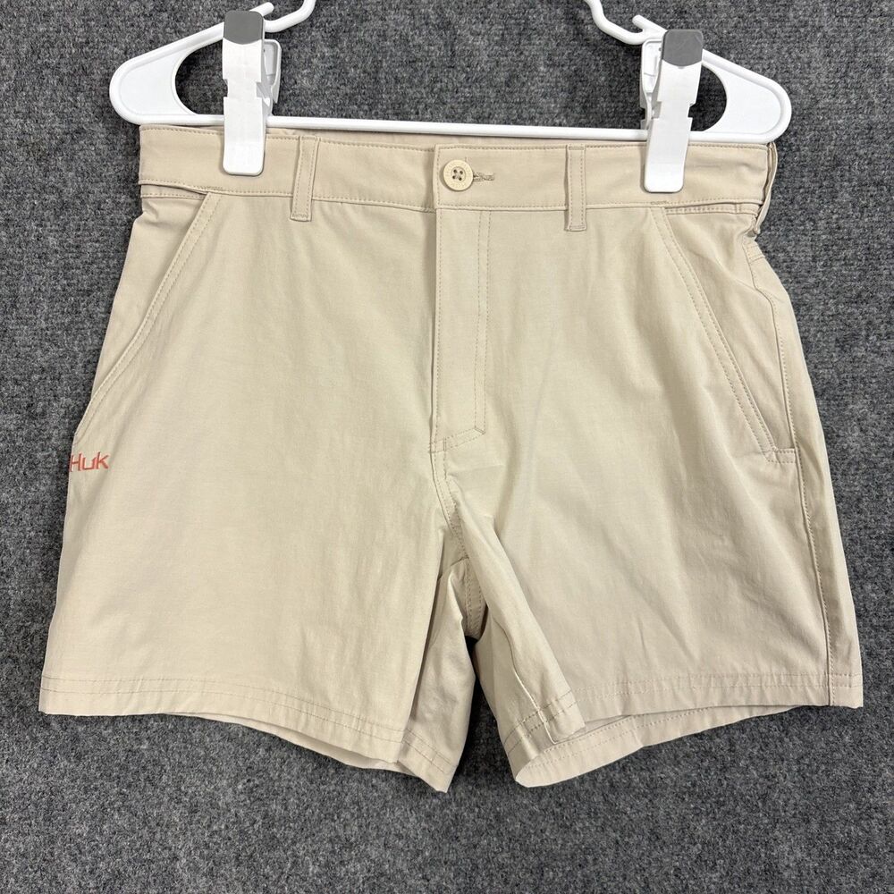 HUK Shorts Womens Size M Beige Outdoors Hiking Casual Granola